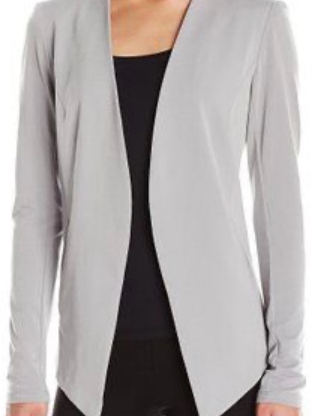BCBGeneration Light Gray Draped Open-Front Tuxedo Jacket Size Large